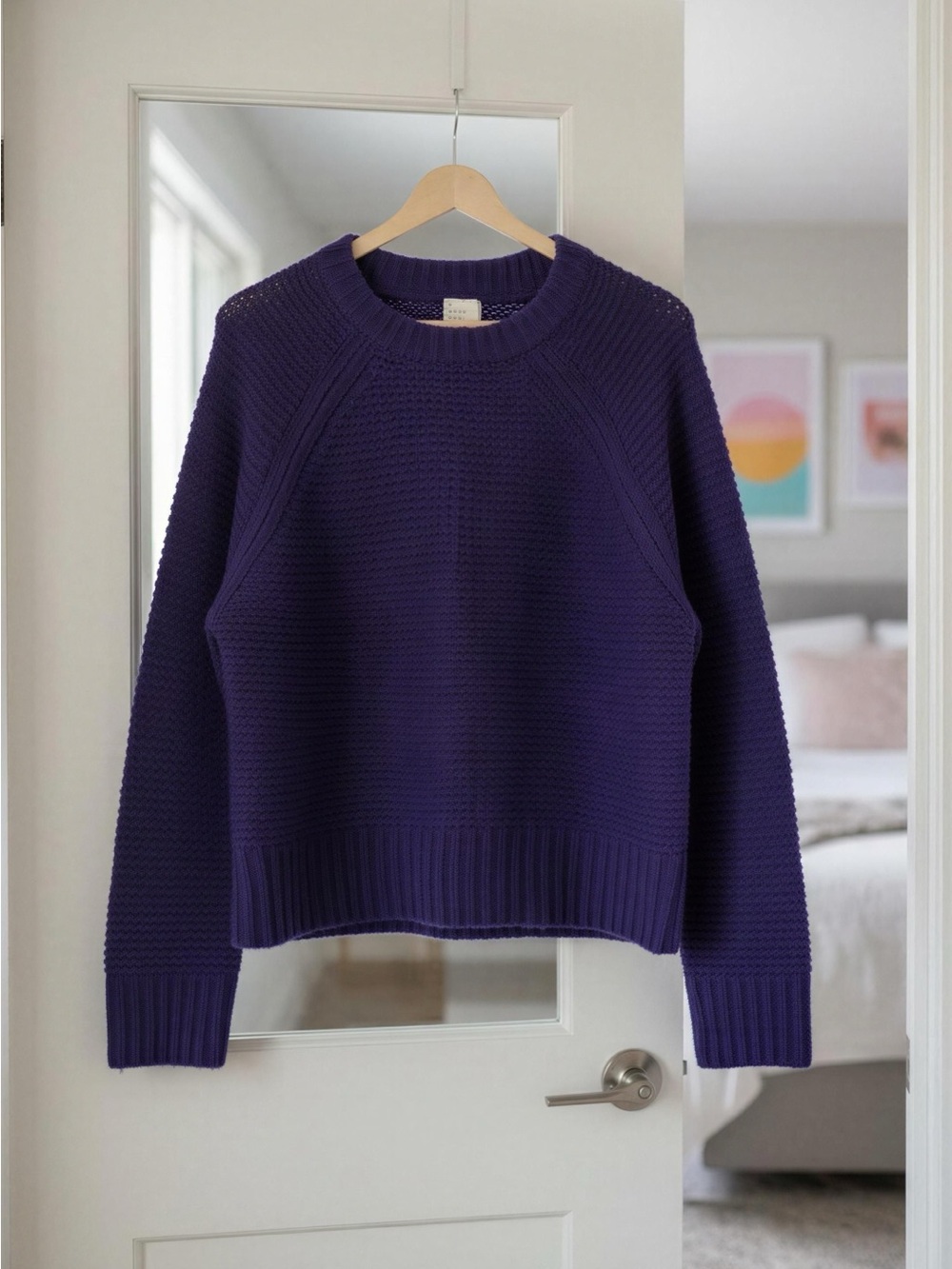 a new day Purple Crewneck Textured Knit Sweater
